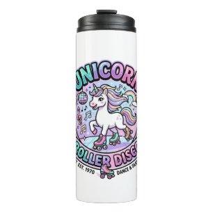 Unicorn Roller Disco POD Ready Marketplace Artwork Thermal Tumbler