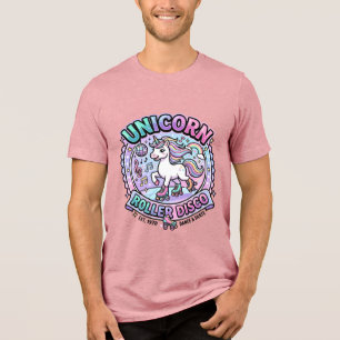 Unicorn Roller Disco POD Ready Marketplace Artwork Tri-Blend Shirt