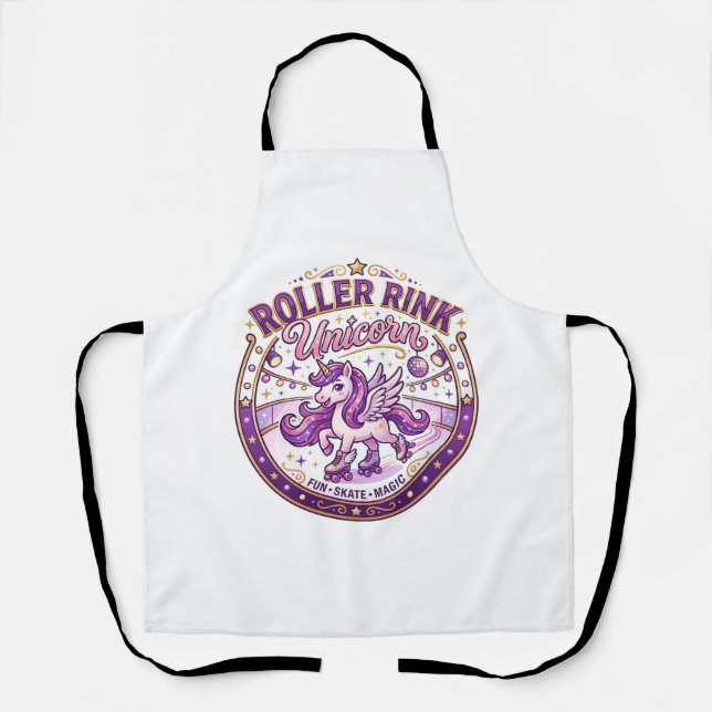Unicorn Roller Rink Unicorn POD Ready Merch Design Apron (Front)