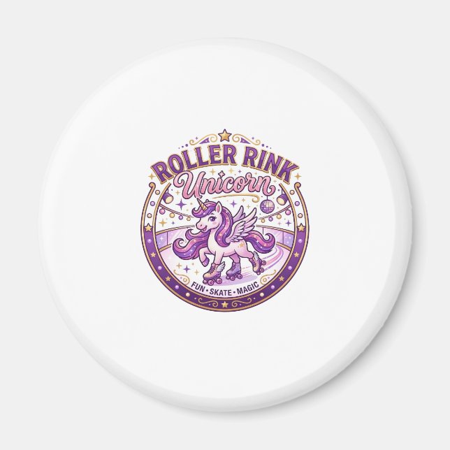 Unicorn Roller Rink Unicorn POD Ready Merch Design Magnet (Front)