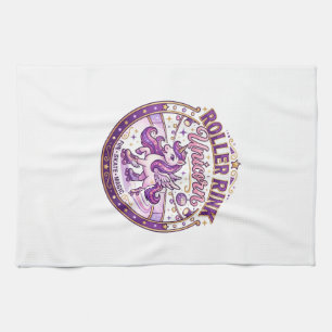 Unicorn Roller Rink Unicorn POD Ready Merch Design Tea Towel