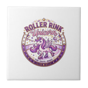 Unicorn Roller Rink Unicorn POD Ready Merch Design Tile