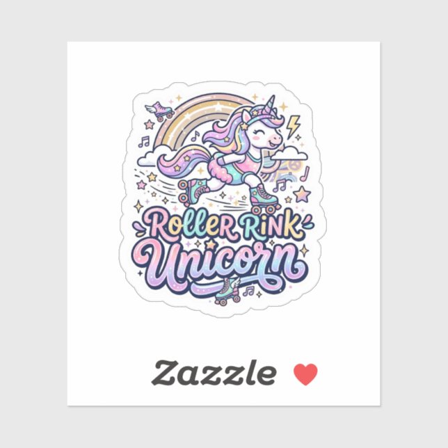 Unicorn Roller Rink Unicorn Premium Vector Sticker (Sheet)