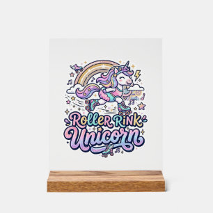 Unicorn Roller Rink Unicorn Premium Vector Sticker Acrylic Sign