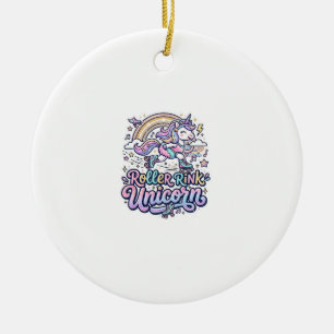 Unicorn Roller Rink Unicorn Premium Vector Sticker Ceramic Tree Decoration