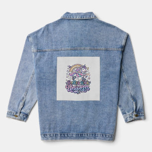 Unicorn Roller Rink Unicorn Premium Vector Sticker Denim Jacket