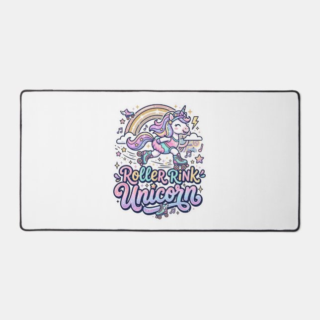 Unicorn Roller Rink Unicorn Premium Vector Sticker Desk Mat (Front)