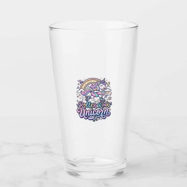 Unicorn Roller Rink Unicorn Premium Vector Sticker Glass (Front)