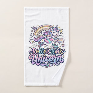 Unicorn Roller Rink Unicorn Premium Vector Sticker Hand Towel