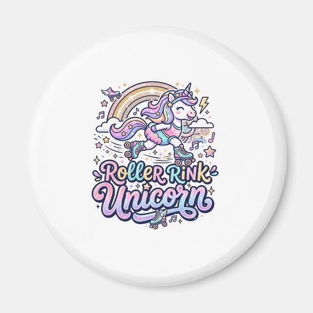Unicorn Roller Rink Unicorn Premium Vector Sticker Magnet (Front)