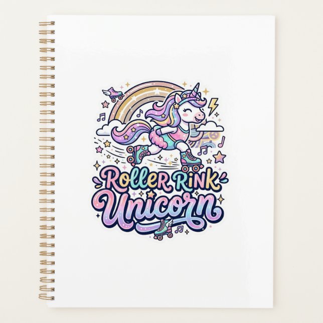 Unicorn Roller Rink Unicorn Premium Vector Sticker Planner (Front)