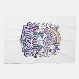Unicorn Roller Rink Unicorn Premium Vector Sticker Tea Towel