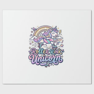 Unicorn Roller Rink Unicorn Premium Vector Sticker Wrapping Paper