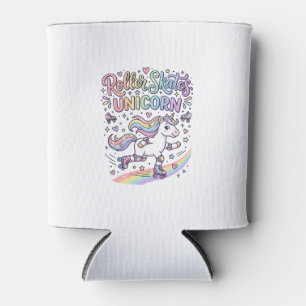 Unicorn Roller Skates Unicorn Playful Sticker and  Can Cooler