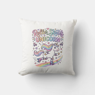 Unicorn Roller Skates Unicorn Playful Sticker and  Cushion