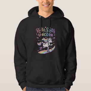 Unicorn Roller Skates Unicorn Playful Sticker and  Hoodie
