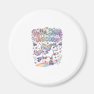 Unicorn Roller Skates Unicorn Playful Sticker and Magnet