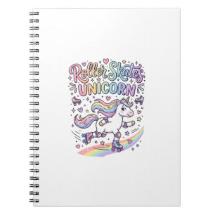 Unicorn Roller Skates Unicorn Playful Sticker and Notebook