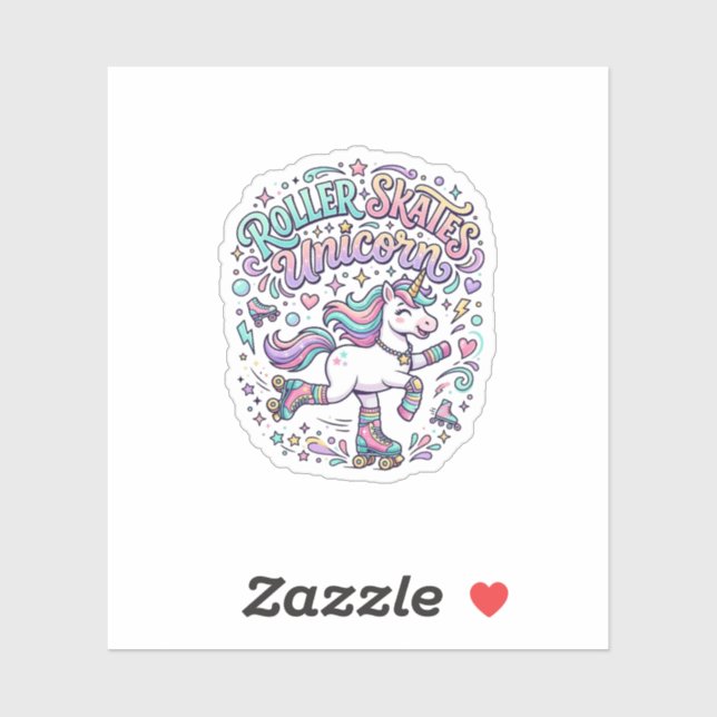 Unicorn Roller Skates Unicorn Retro Style Graphic  (Sheet)