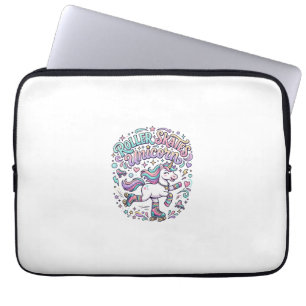 Unicorn Roller Skates Unicorn Retro Style Graphic Laptop Sleeve
