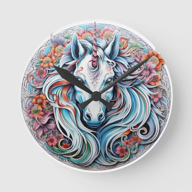 Unicorn Round Clock (Front)