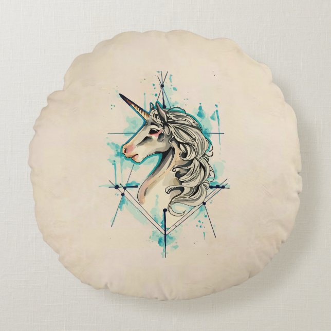 Unicorn Round Cushion (Front)