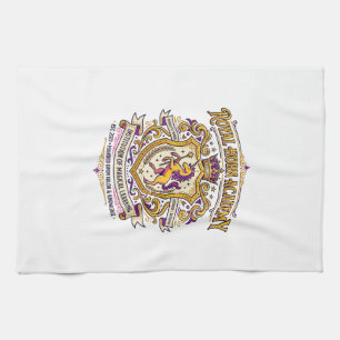 Unicorn Royal Horn Academy Stylish Zazzle Design_1 Tea Towel