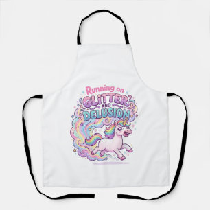 Unicorn Running on Glitter and Delusion Charming M Apron