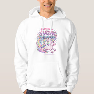 Unicorn Running on Glitter and Delusion Charming M Hoodie
