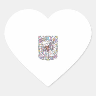 Unicorn Saddle Up Buttercup Colourful White Backgr Heart Sticker