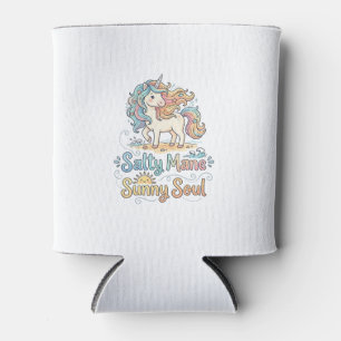 Unicorn Salty Mane Sunny Soul Playful Vector Desig Can Cooler