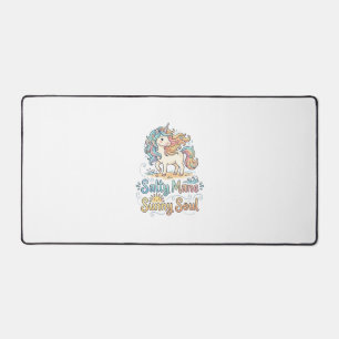 Unicorn Salty Mane Sunny Soul Playful Vector Desig Desk Mat