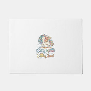 Unicorn Salty Mane Sunny Soul Playful Vector Desig Doormat