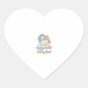 Unicorn Salty Mane Sunny Soul Playful Vector Desig Heart Sticker