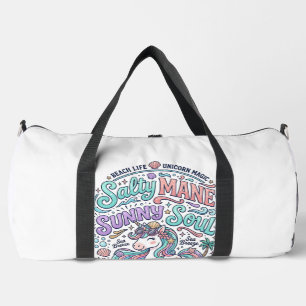 Unicorn Salty Mane Sunny Soul Retro Style T-Shirt  Duffle Bag