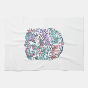 Unicorn Salty Mane Sunny Soul Retro Style T-Shirt  Tea Towel