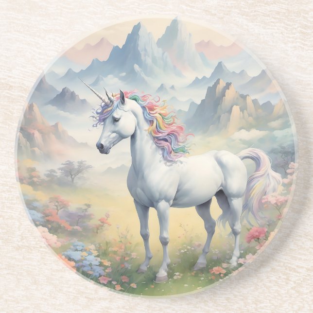 Unicorn Sandstone Coaster (Front)