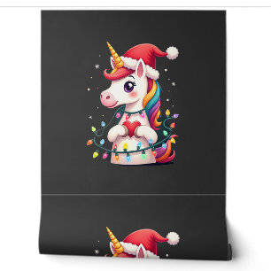 Unicorn Santa Hat Christmas T-Shirt (1) Wallpaper
