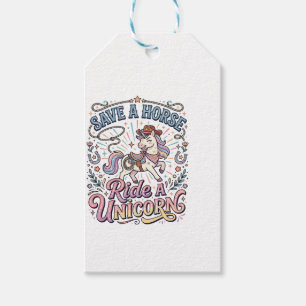Unicorn Save a Horse Ride a Unicorn Print Ready Ap Gift Tags