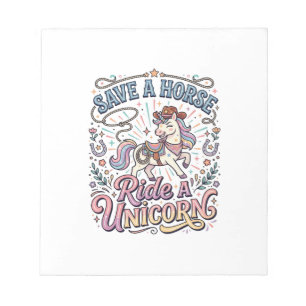 Unicorn Save a Horse Ride a Unicorn Print Ready Ap Notepad