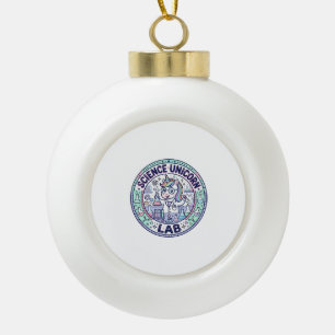 Unicorn Science Unicorn Lab POD Ready Apparel Grap Ceramic Ball Christmas Ornament