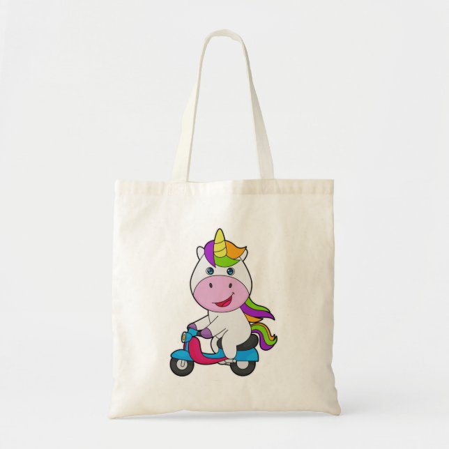 Unicorn Scooter Tote Bag (Front)