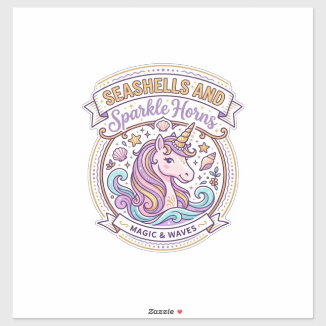 Unicorn Seashells and Sparkle Horns POD Ready Zazz (Sheet)