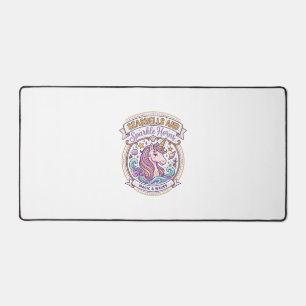 Unicorn Seashells and Sparkle Horns POD Ready Zazz Desk Mat