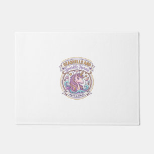 Unicorn Seashells and Sparkle Horns POD Ready Zazz Doormat