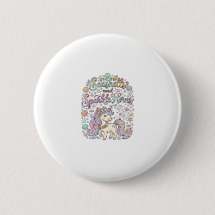Unicorn Seashells and Sparkle Horns Premium Vector 6 Cm Round Badge