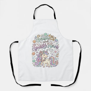 Unicorn Seashells and Sparkle Horns Premium Vector Apron