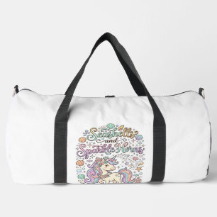 Unicorn Seashells and Sparkle Horns Premium Vector Duffle Bag