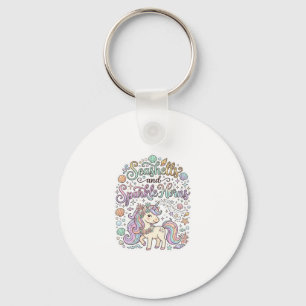 Unicorn Seashells and Sparkle Horns Premium Vector Key Ring