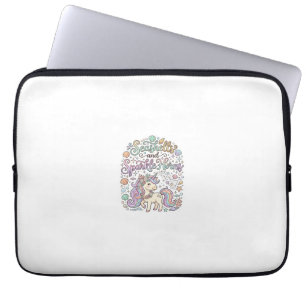 Unicorn Seashells and Sparkle Horns Premium Vector Laptop Sleeve